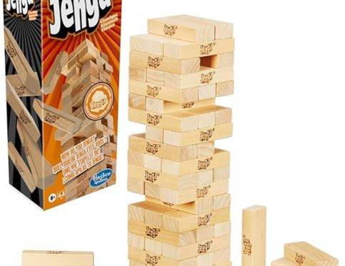 Jenga Classic Game with Genuine Hardwood